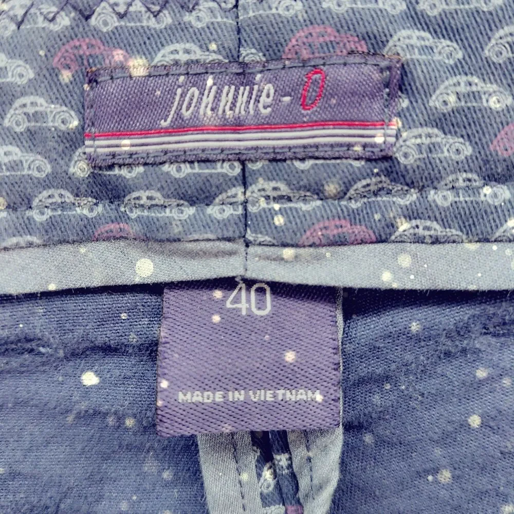 Johnnie-O Mens Size 40 Blue Golf Shorts Fahrvergnugen VW Bug Car All Over Print